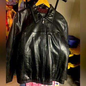 Men XL Black Leather Jacket